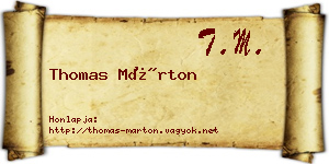 Thomas Márton névjegykártya