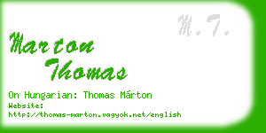 marton thomas business card